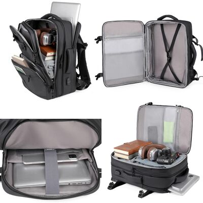 Ergonomic Oxford Laptop Backpack LD3883 17 Inch Extended Business Travel Bag