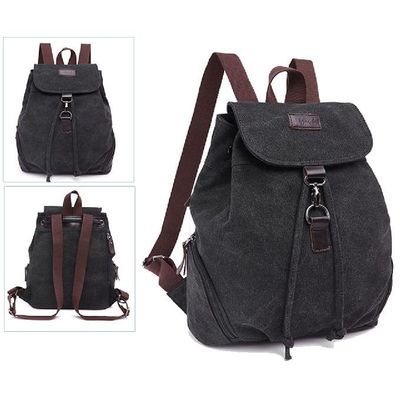 Рюкзак холста Drawstring девушек случайный с регулируемыми ремнями